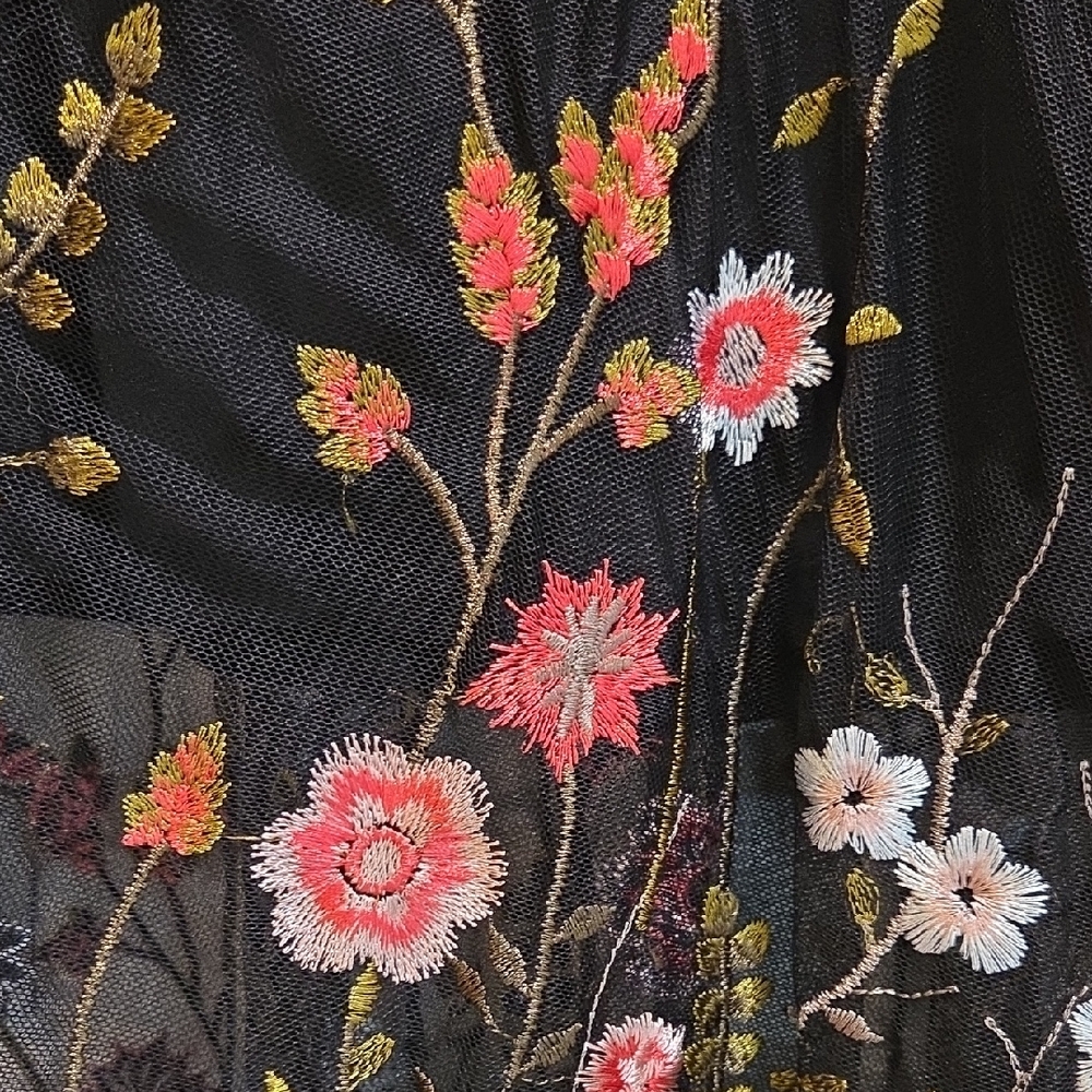 INC International Concepts Black Floral Asymmetrical Handkerchief Skirt - Picture 4 of 6
